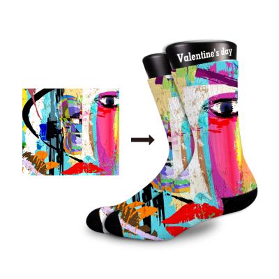 China Sporty Custom Printed Bamboo Socks High Quality Comfortable Crew 3D Printed Socks for sale