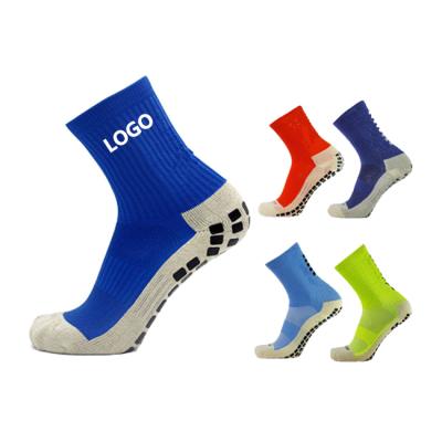 China Sports Custom Anti-Slip Logo Towel Bottom Training Soccer Grip Socks for sale