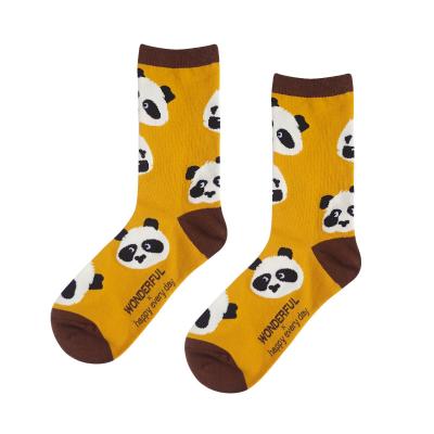 China Ulzzang sustainable fashion knitted cotton socks girlish tube novelty media panda pattern women animal socks for sale