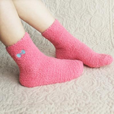 China Winter Sustainable Cheap High Quality Fuzzy Socks Soft Warm Fleece Sock With Embroidery Women Fluffy Socks for sale