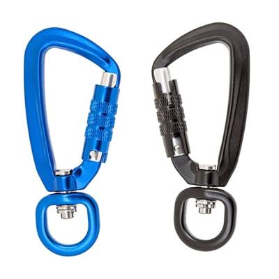 China Heavy Industry Wholesale 7075 Anodized Aluminum Carabiner Swivel Hooks With Self-Locking for sale