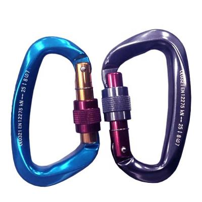 China Water Treatment 25KN Aluminum Tin Carabiner Hooks For Rock Mountaineering for sale