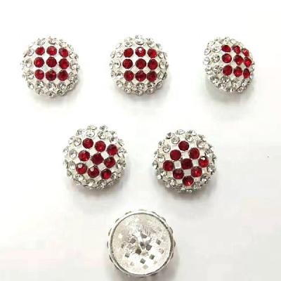 China Pointback Style New Round Flat Pearl Embellishment and Rhinestone Brooch Pin for sale