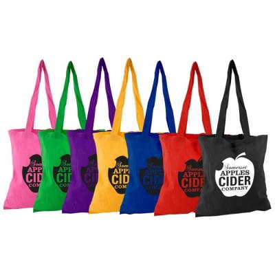 China Eco Friendly Cotton Carrier Bag Classic Customized Anti-Pilling Colorful Shopping Bag With Logo for sale