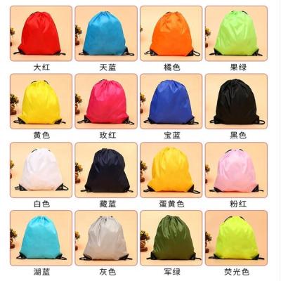 China Eco-friendly Factory Promotional Sports Backpack 210D Polyester Drawstring Bag Suction String Shoe Travel Bag for sale