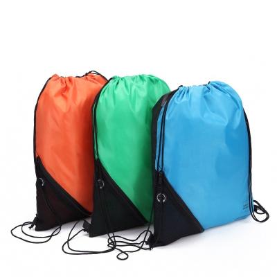 China Shopping Bag/Outside /Hotel/Restaurant/Bar Promotional Custom Printed Shoe Bag Sports Gym Waterproof Drawstring Nylon Gym Bag for sale