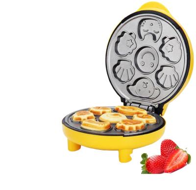 China Non-Stick Automatic Baking Maker Mini Waffle Maker Sandwich Plates Cartoon Hot Cake Outdoor Bakery Machine Non Stick Coated Cake Making 220 Electric for sale