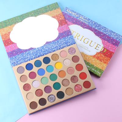 China Unique Waterproof Highly Pigmented 35 Color Matte Private Label Glitter Eyeshadow Palette for sale