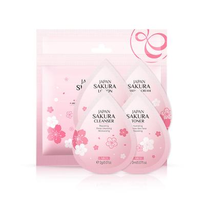 China Nature Japan Private Label Whitening Moisturizing Face Sakura Skincare Travel Set for sale