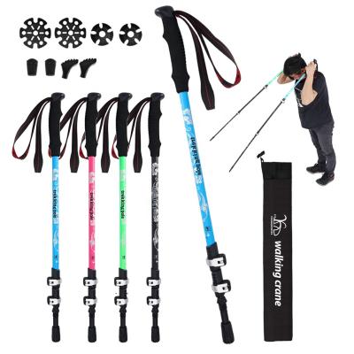 China YOUNGHUNTES 2021 New 7075 Folding Telescopic Popular High Quality Soft Strap Colorful Poles 3 Section Aluminum Rods for sale