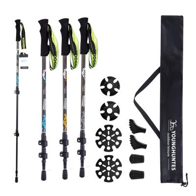 China Professional Folding Telescopic 63-135 Carbon Fiber Increasing Top Speed ​​Outside Lock Trekking Poles Rod Adjustable Ski Poles For Walking for sale