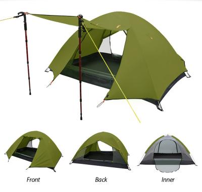 China Portable Hot Selling Double Layer 1-2 Person Automatic Hydraulic Camping Tent Waterproof Camping Hiking Traveling Tent for sale