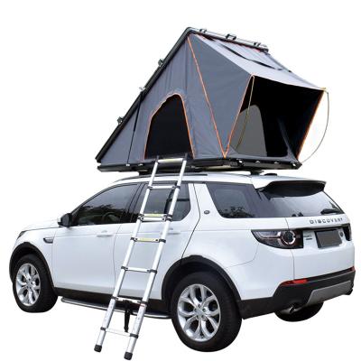 China Portable Hot Selling Triangle Aluminum Hard Shell Off Road SUV Cars Pop Up Land Rooftop Outdoor Wild Tent With Annex for sale