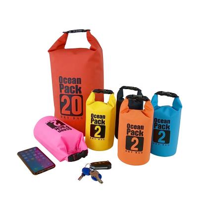 China Custom PVC 2L Ocean Pack Waterproof Swimming Dry Bag With Shoulder Strap for sale