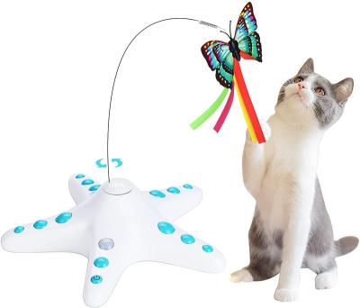 China Sustainable Teddykala Electric Smart Automatic Rotating Flying Butterfly Interactive Cat Toy Wholesale With New Design for sale