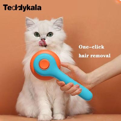 China Sustainable Teddykala Round Shape Good Price Portable Pet Brush For Cat And Dog Grooming for sale