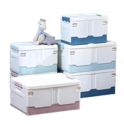 China Latest Storage 2022 Travel Crate Viable Plastic Collapsible Stackable Motorhome Trunk Collapsible Storage Box for sale