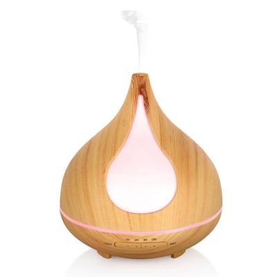 China Household Wood Grain Aroma Diffuser Hot Selling Ultrasonic Essential Oil Drop Shape for sale