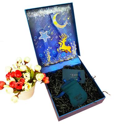 China Custom Materials New Product Design Recycled Packaging Cardboard World Cover Box Christmas Elks Decoration Surprise Gift Box for sale