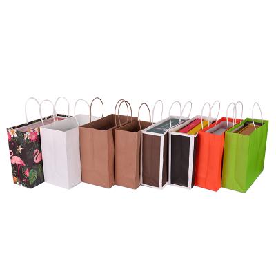 China Disposable Luxury Custom Printed Recycled White Kraft Paper Gift Wrapping Shopping Paper Bag for sale