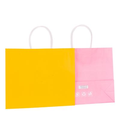 China Recyclable Cute Pale Pink Printed Art Paper Bag Shopping Package for sale