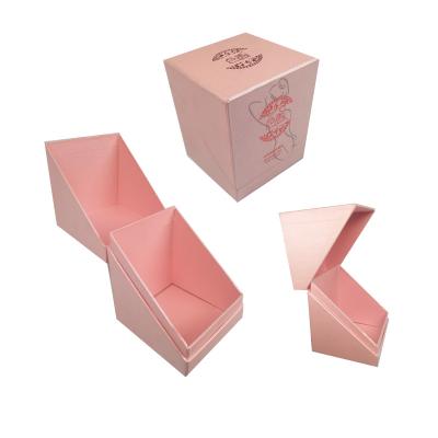 China Recyclable Pink Gray Small Board Paper Gift Packaging Box For Cosmetic Jewelry Shipping Rigid Box for sale