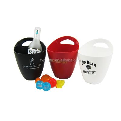 China Custom Printing Sustainable 1L Recycled Plastic Ice Bucket With Scoop for sale