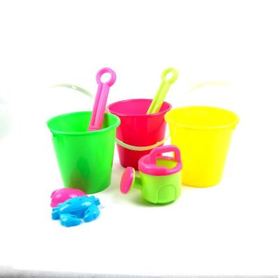 China Plastic toy sand bucket with handle small durable colorfull plastic buckets wholesale for kids play for sale