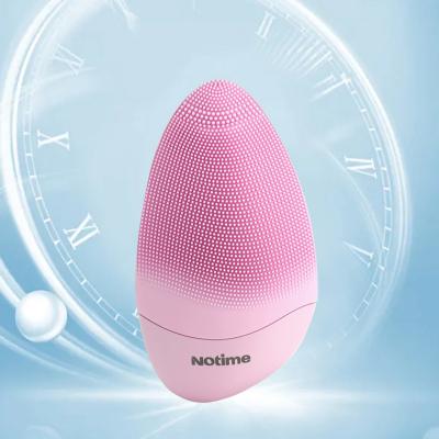 China Notime Face DEEP CLEANSING Vibration Exfoliating Painless Rechargeable Deep Clean Portable Silicone Facial Face Brush Skin Care for sale