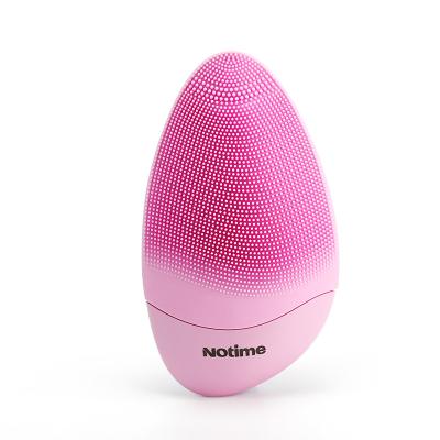 China notime skin care rechargeable electric handheld silicone DEEP CLEANSING portable exfoliating facial brush for sale