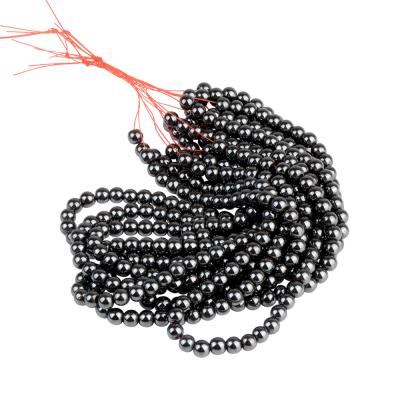 China Chanfar Wholesale Natural Hematite Stone 2mm 3mm 4mm 6mm 8mm 10mm 12mm Gemstone Beads Stone Charms For Jewelry for sale