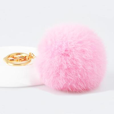 China Rabbit Fur + Alloy Fur Ball Rabbit Key Chain For Mobile Phone Ring Car Key Chains And Handbag Charm Pendants for sale