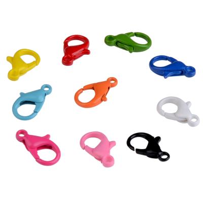 China DIY Connector 12 14 Mm Wholesale Colorful Soft Plastic Lobster Buckle For Jewelry for sale