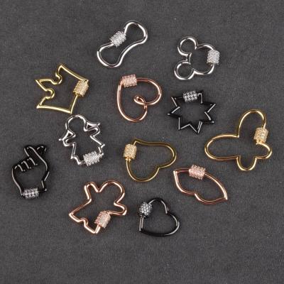 China Decoration 4 Pcs / New Fashion Jewelry Set Accessories Alloy Screw Crystal Bracelet Clasps for sale