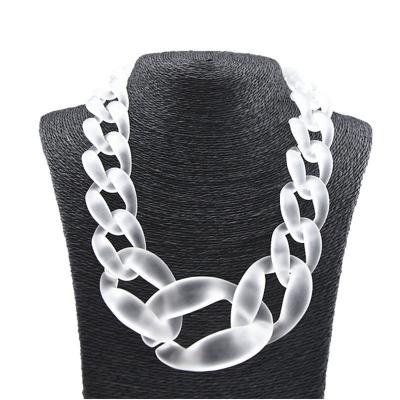 China Acrylic Necklace Chunky Chunky Chain Plastic Link Necklace Chunky Link Chain Colorful Short Clavicle Necklace Wholesale Environmental for sale