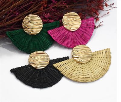 China 2019 new fashion sector environment-friendly earrings, national wind hand-woven earrings, forest department popular earrings for sale