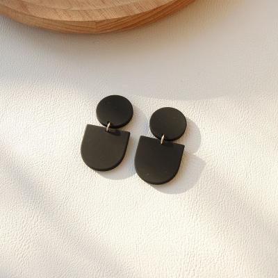 China Environmental Friendly Acrylic Clay Lacquer Earrings For Women Vintage Clay Paint Drop Earrings Geometric and Girl for sale