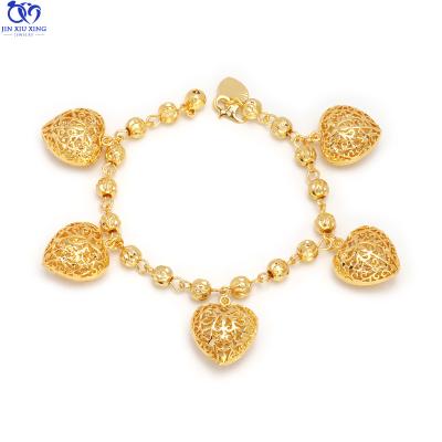 China JSL-229 TRENDY Europe and America fashion new 2021 copper wholesale big charm bracelet 24k gold wide charm bracelet women for sale