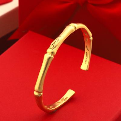 China JXX JSZ-Z50 Smooth Cicada Pattern Bamboo Open Bangle Bracelet For Women for sale