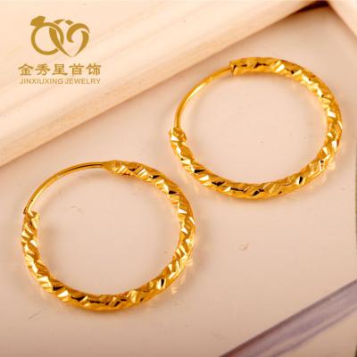 China Office/Career JXX A23 hot sale 24K cost price twisted hoop gold plated hoop earrings for sale