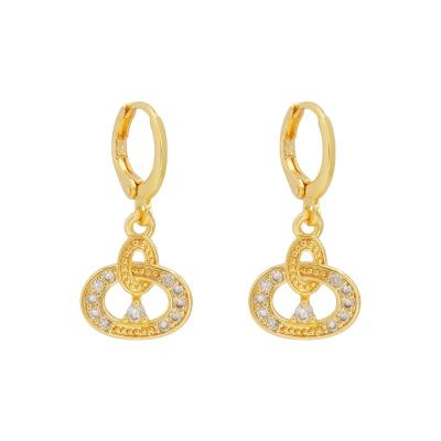 China JXX JEH-41-42 CLASSIC 24 Gold Plated Geometric Metal Circle Drop Earrings + Teardrop Earring Drop Earrings for sale