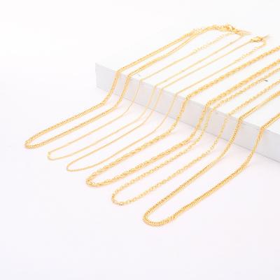 China JXX XL-129 CLASSIC Fashion Gold Plated Cuban Chain Choker Necklaces Jewelry 24k Wholesale Female Necklace Jewelry For Women for sale