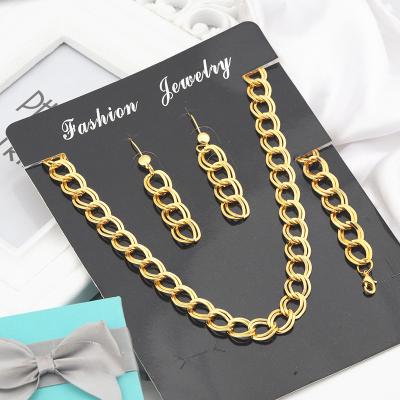 China JXX JSD-35 Wholesale Classic OEM Jewelry Bracelet Necklace Chain Link Circle Earrings for sale