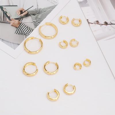 China High Quality JXX Hot Selling Jewelry Many Sizes Popular Simple Hollow Circle 18K Gold Plated Circle Earrings Promotion Price Jewelry for sale