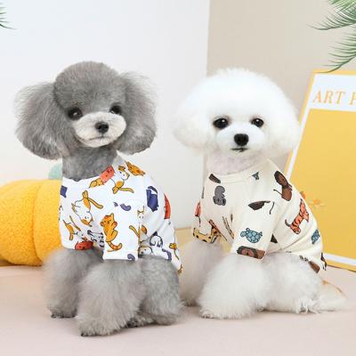 China Viable Cartoon Animals Floral Print Clothes T Shirt Summer Dogs Comfort And Leisure Dog T Shirt for sale