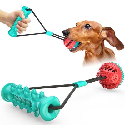 China Viable Interactive Cleaning Training Toy For Pet Bite Tension Dog Chew Pet Rope Dog Teeth Treat Dog Toys Dispensing Ball for sale