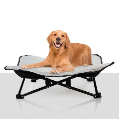 China 2022 Forged Indoor Portable Outdoor Camping Folding Dog Bed Moistureproof Oxford Viable Fabric Dog Bed Steel Pipe Pet House Dog Bed for sale