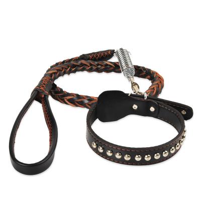 China 2021 Dog Collar ODM/OEM Dog Harness And Leash Leather Pet Supplies Padded Leash Strap Pet Collars Luxury Products for sale