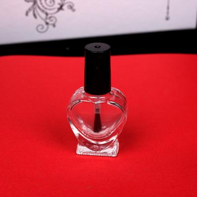 China Private OEM Logo Glass Nail Polish Packaging Bottle Wholesale 3ml 5ml 8ml 10ml Cosmetic Heart Shaped Empty Nail Polish Bottle for sale