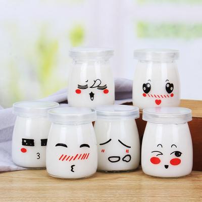 China Honey Jam Yogurt Ice Cream Glass Empty Jar Food 100ml 200ml 300nl Pudding Food Grade Reusable Glass Bottle for sale